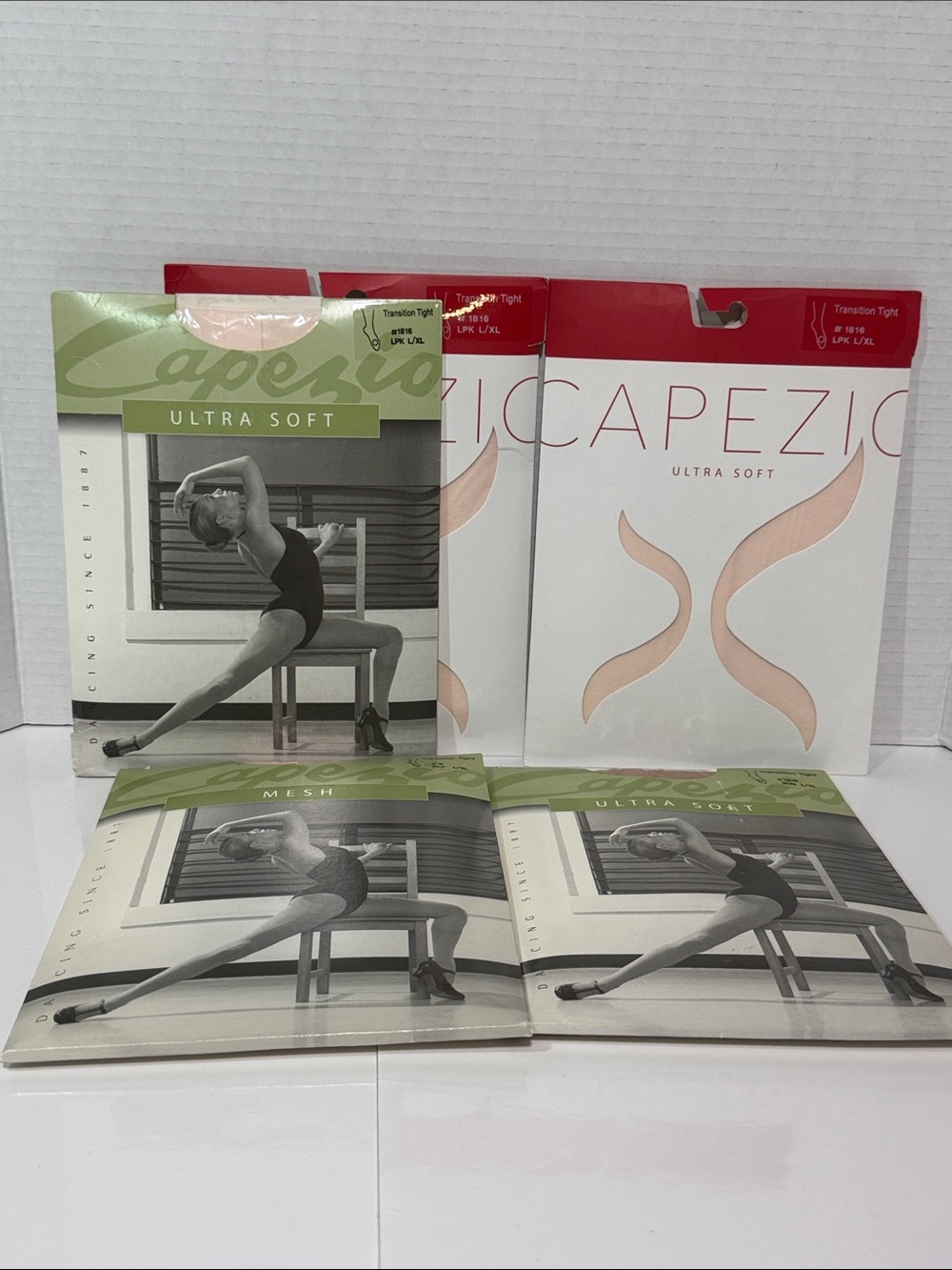 5 prs Capezio Ultra Soft Transition Tights - size L/XL assorted colours
